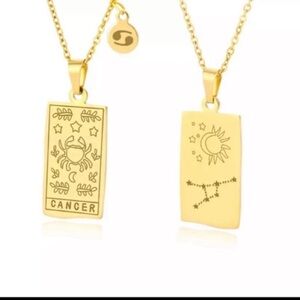 Cancer Tarot Zodiac Symbol In 18k GP Double Sided